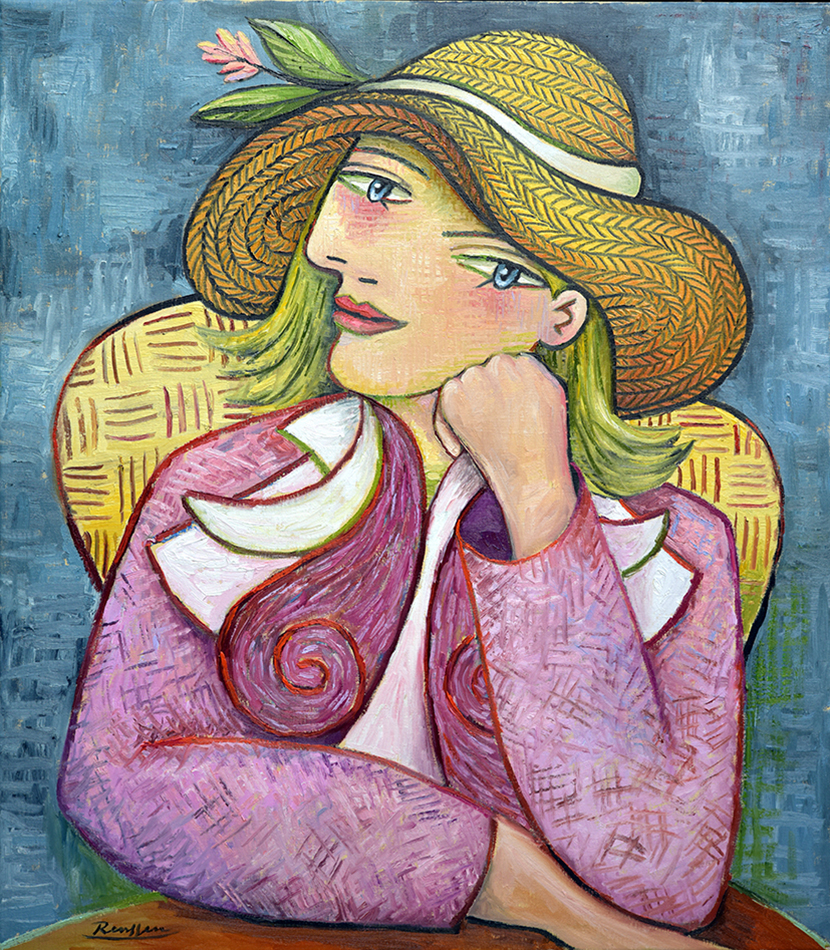 Seated Woman in a Straw Hat